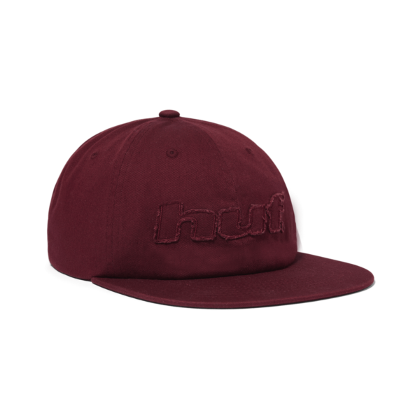 huf Distressed Logo 5 Panel Hat Raisin