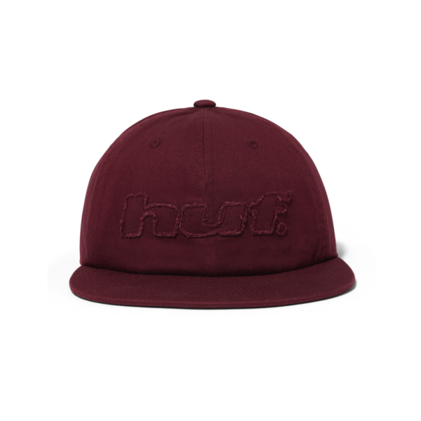 huf Distressed Logo 5 Panel Hat Raisin