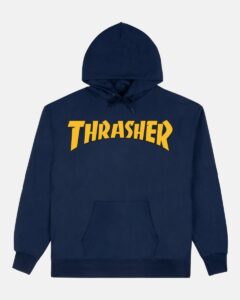 THRASHER - COVER LOGO HOODIE ( NAVY BLUE )