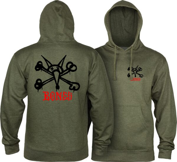 Powell Peralta Rat Bones Hooded Sweatshirt (Army Heather)