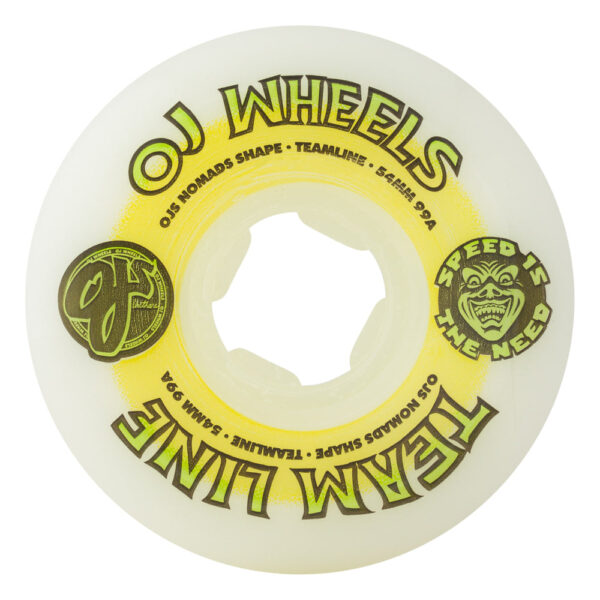 oj wheels Team Line Original White Yellow/Green Hardline 54mm 99a