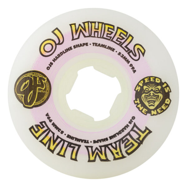 oj wheels Team Line Original White Purple/Yellow Hardline 53mm 99a