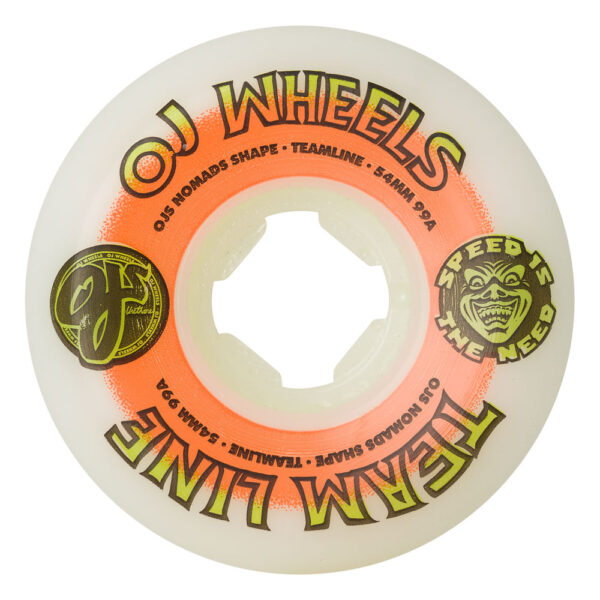 oj wheels Team Line Original White Orange/Green Nomads 54mm 99a