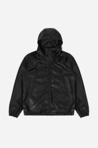 WASTED PARIS Kingdom Faux Leather Windbreaker Black