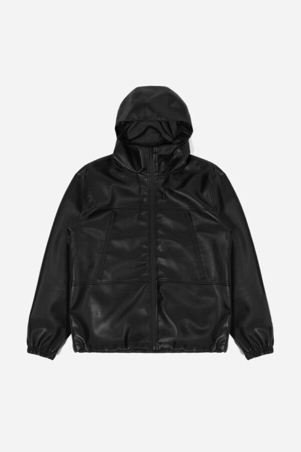 WASTED PARIS Kingdom Faux Leather Windbreaker Black