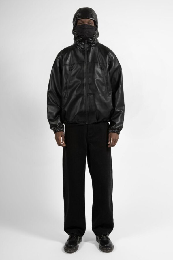 WASTED PARIS Kingdom Faux Leather Windbreaker Black