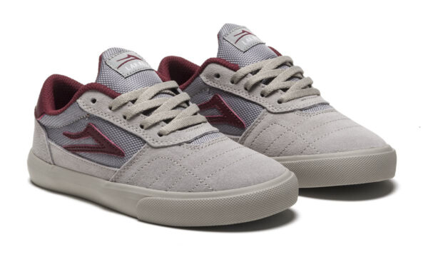 LAKAI FOOTWEAR CAMBRIDGE KIDS (grey/burgundy suede)