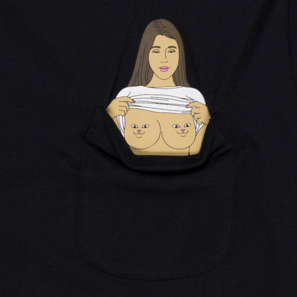 Ripndip Flashing Kittys Pocket T-Shirt Black