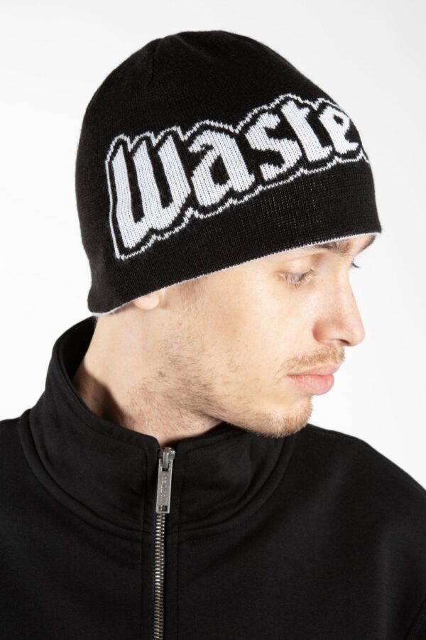 Wasted Paris United Reverse Brow Beanie Black/White