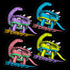 BONES WHEELS DINO-SORTAS STICKER 3"