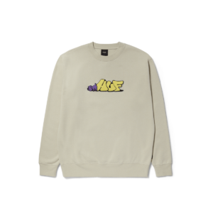 HUF DOG SENSE CREWNECK SWEATSHIRT Stone