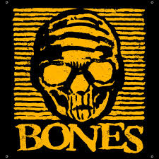 BONES WHEELS - BANNER 34" X 36" ( BLACK & GOLD )