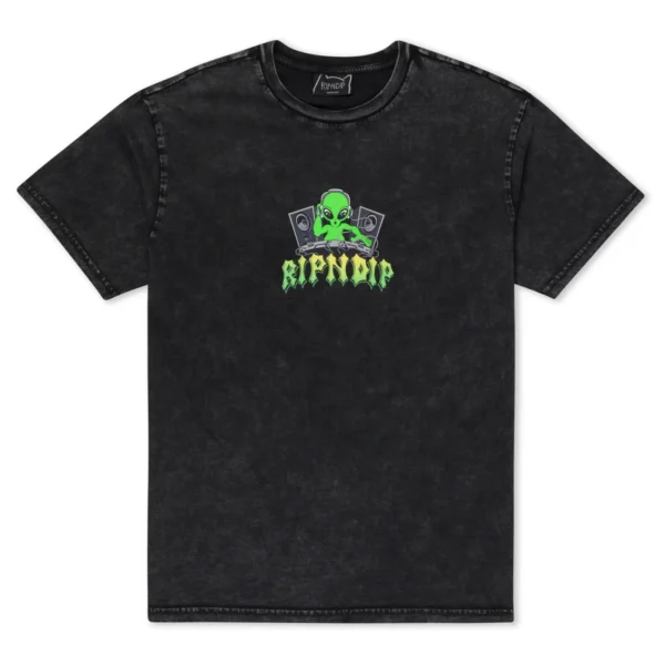 RIPNDIP GALACTIC DANCE FLOOR T-SHIRT BLACK MINERAL WASH