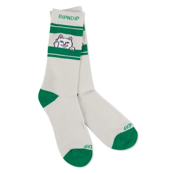 RIPNDIP PEEKING NERMAL SOCKS GREY/GREEN