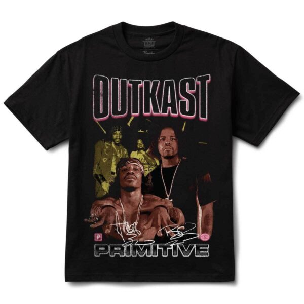 PRIMITIVE X OUTKAST HARDLINE HW T-SHIRT BLACK