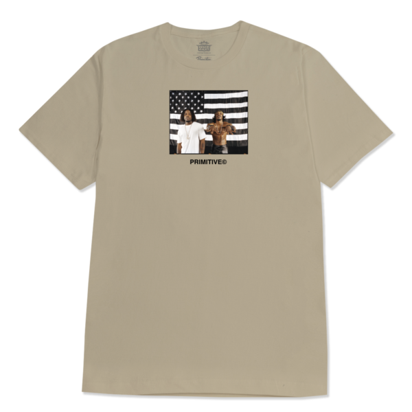 PRIMITIVE X OUTKAST STRIPES T-SHIRT SAND