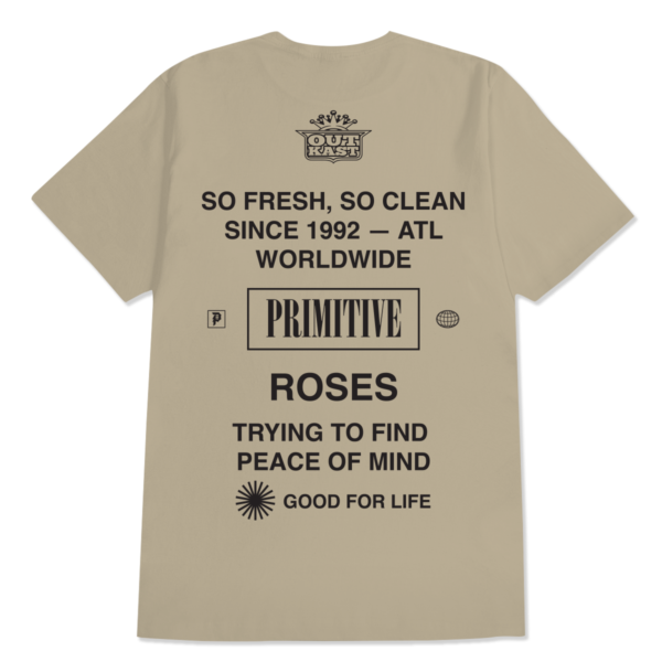 PRIMITIVE X OUTKAST STRIPES T-SHIRT SAND