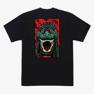 SANTA CRUZ X GODZILLA DESTROYER STRIPES HEAVYWEIGHT T-SHIRT BLACK
