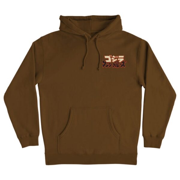 SANTA CRUZ X GODZILLA HAND HEAVYWEIGHT HOODIE BROWN