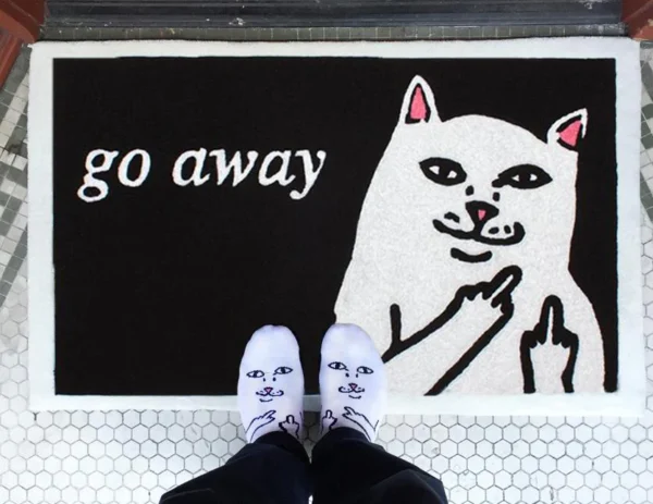 RIPNDIP GO AWAY RUG BLACK 58cm x 92cm