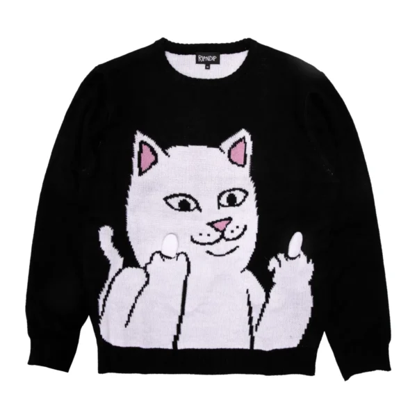 RIPNDIP LORD NERMAL FLIPPY KNITTY SWEATER BLACK