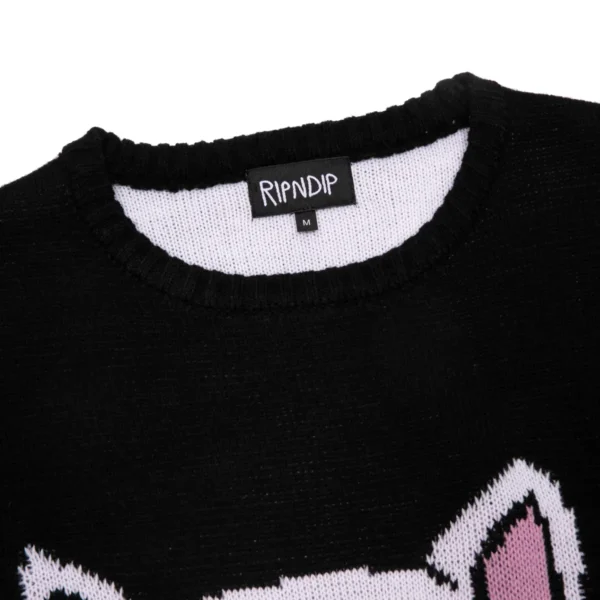 RIPNDIP LORD NERMAL FLIPPY KNITTY SWEATER BLACK