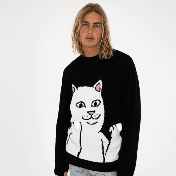 RIPNDIP LORD NERMAL FLIPPY KNITTY SWEATER BLACK