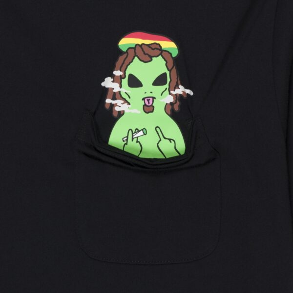 RIPNDIP SMOKING RASTA ALIEN POCKET T-SHIRT BLACK