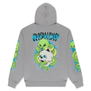 RIPNDIP SKULL AND BONES HOODIE CHARCOAL