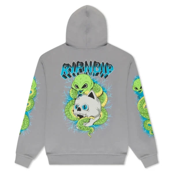 RIPNDIP SKULL AND BONES HOODIE CHARCOAL