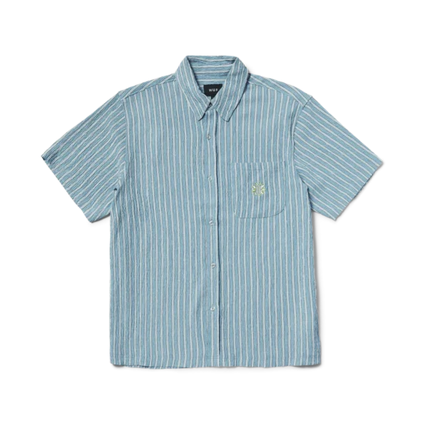 HUF Apollo S/S Striped Shirt - Pool Blue