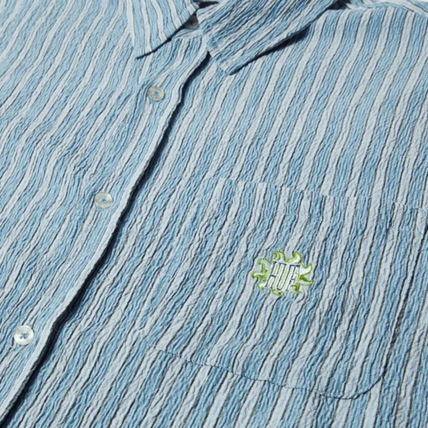 HUF Apollo S/S Striped Shirt - Pool Blue