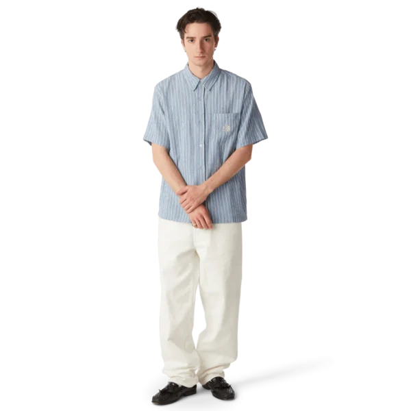 HUF Apollo S/S Striped Shirt - Pool Blue