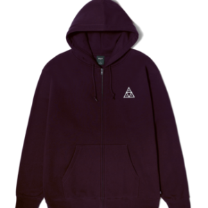 HUF SET TT ZIPPER HOODIE RAISIN