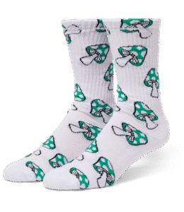 HUF Shrooms Crew Sock - Green ONE SIZE