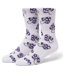 HUF Shrooms Crew Sock - Purple ONE SIZE