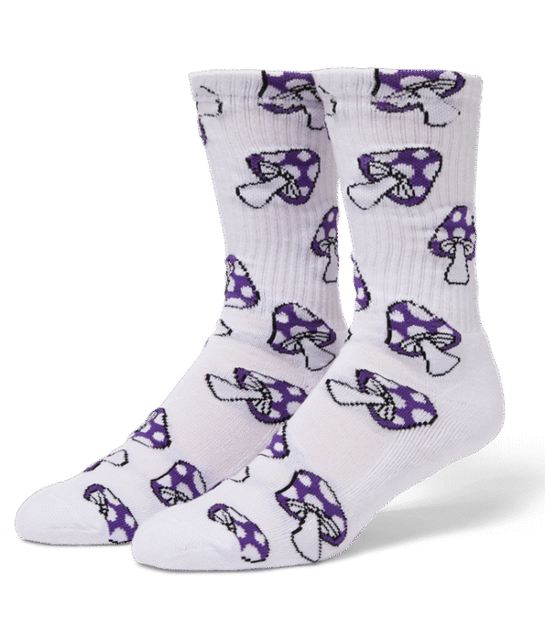 HUF Shrooms Crew Sock - Purple ONE SIZE