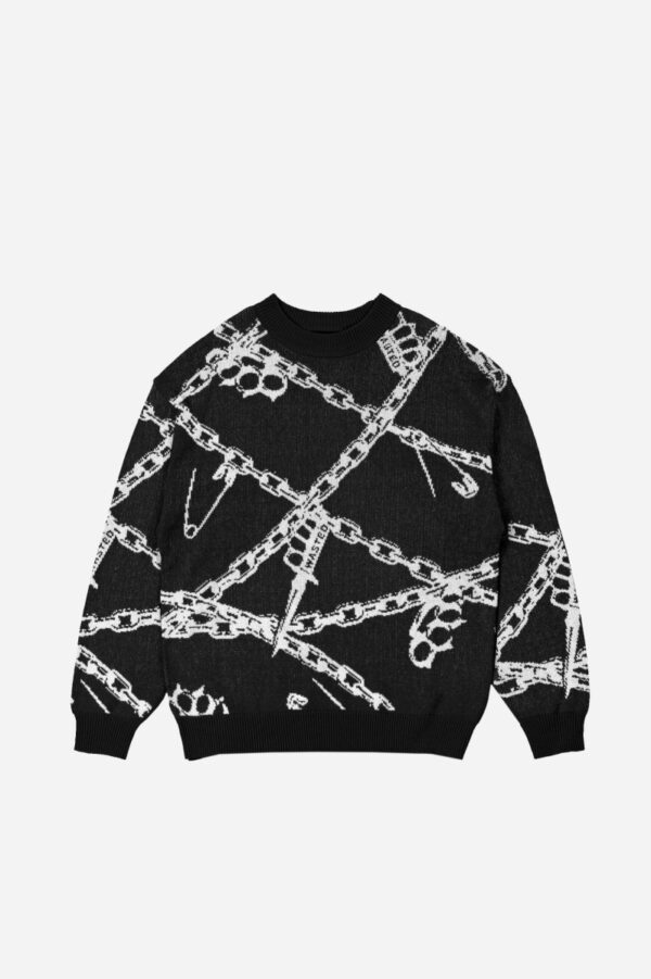WASTED PARIS KNUCKLES SWEATER BALCK