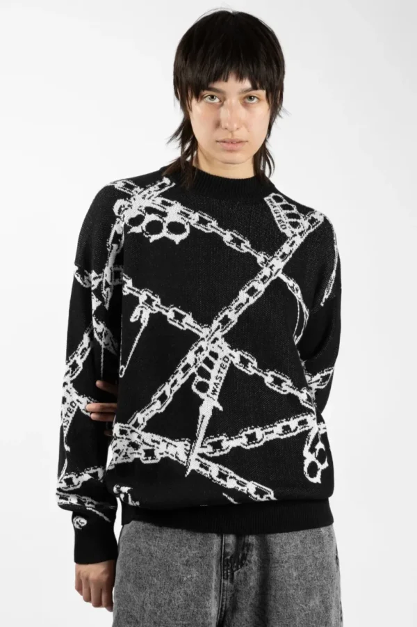 WASTED PARIS KNUCKLES SWEATER BALCK