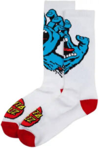Santa Cruz Socks Screaming Hand Sock White 42-45 EU