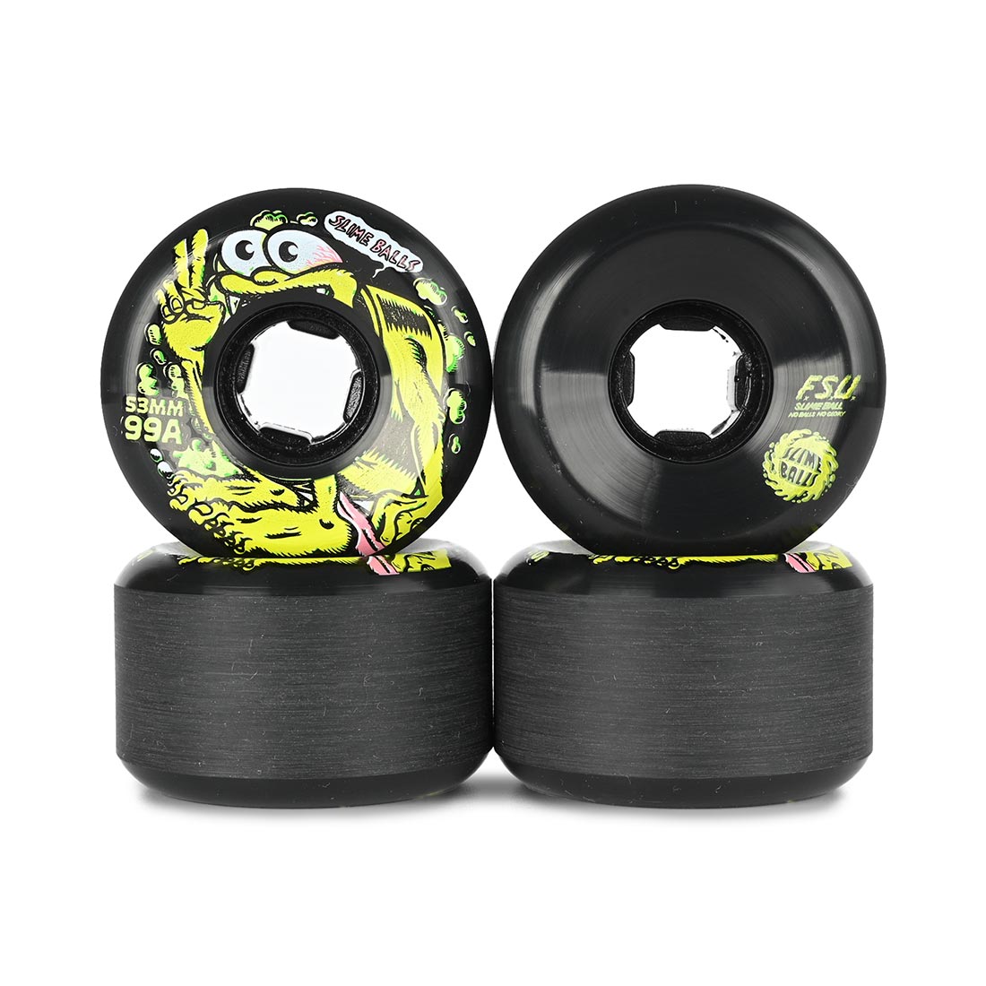 Slime Balls Slime Skateboarding Wheels Gremmie Vomit Mini Hardline 99A 53MM (Black)