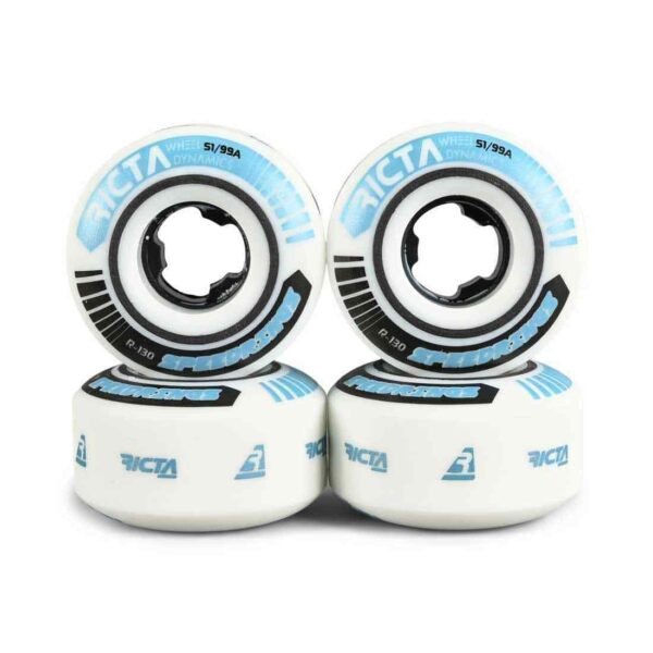 Ricta Skateboard Wheels 51mm Speedrings Slim 99A (White/Blue)