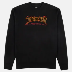 THRASHER CRACKED BY EXTEENAGER CREWNECK (BLACK)