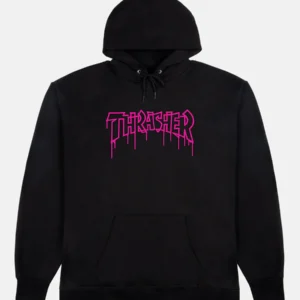 THRASHER ONE-LINER HOODIE (BLACK)