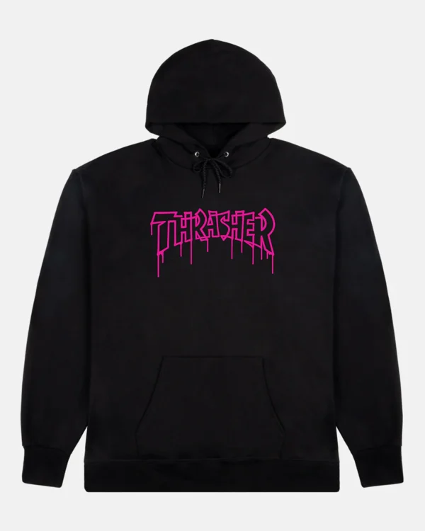 THRASHER ONE-LINER HOODIE (BLACK)