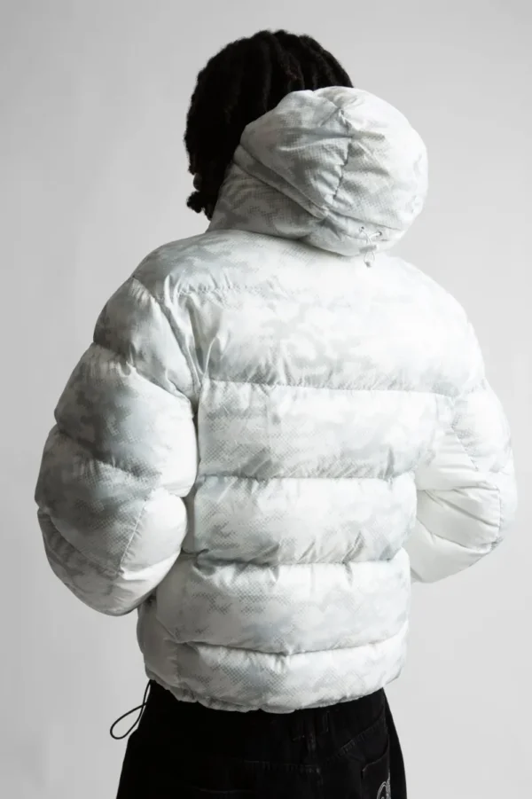 WASTED WASTED DIGICAMO REVERSIBLE PUFFER (CAMO WHITE / BLACK )