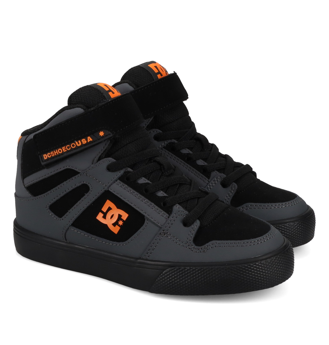 DC SHOES MANTECA PURE HI TOP KIDS (GREY/BLACK/ORANGE)