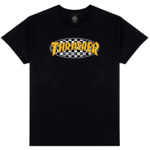 THRASHER CHECKERED OVAL T-SHIRT (BLACK)