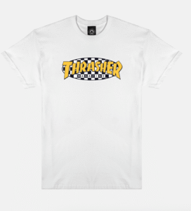 THRASHER CHECKERED OVAL T-SHIRT (WHITE)