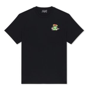 RIPNDIP SMOKING RASTA ALIEN POCKET T-SHIRT BLACK